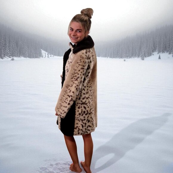 60’s Faux Fur Animal Print Double Breasted Coat by Collins & Aikman - Picture 9 of 11